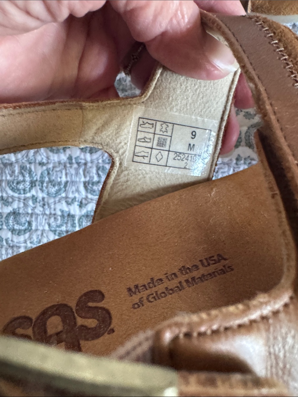 SAS Tan Leather Adjustable Strap Sandals - Picture 2 of 4